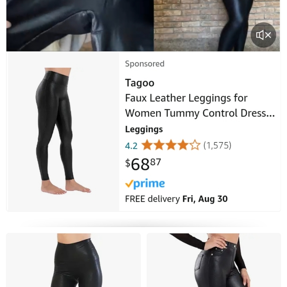 TAGOO feaux leather black pants BNWT - Picture 13 of 13